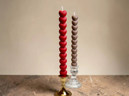 Heart Taper Candle 10.5x7/8 inches