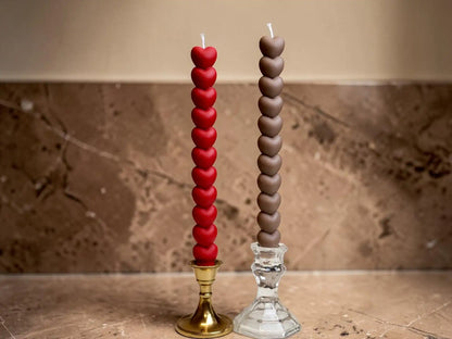 Heart Taper Candle 10.5x7/8 inches