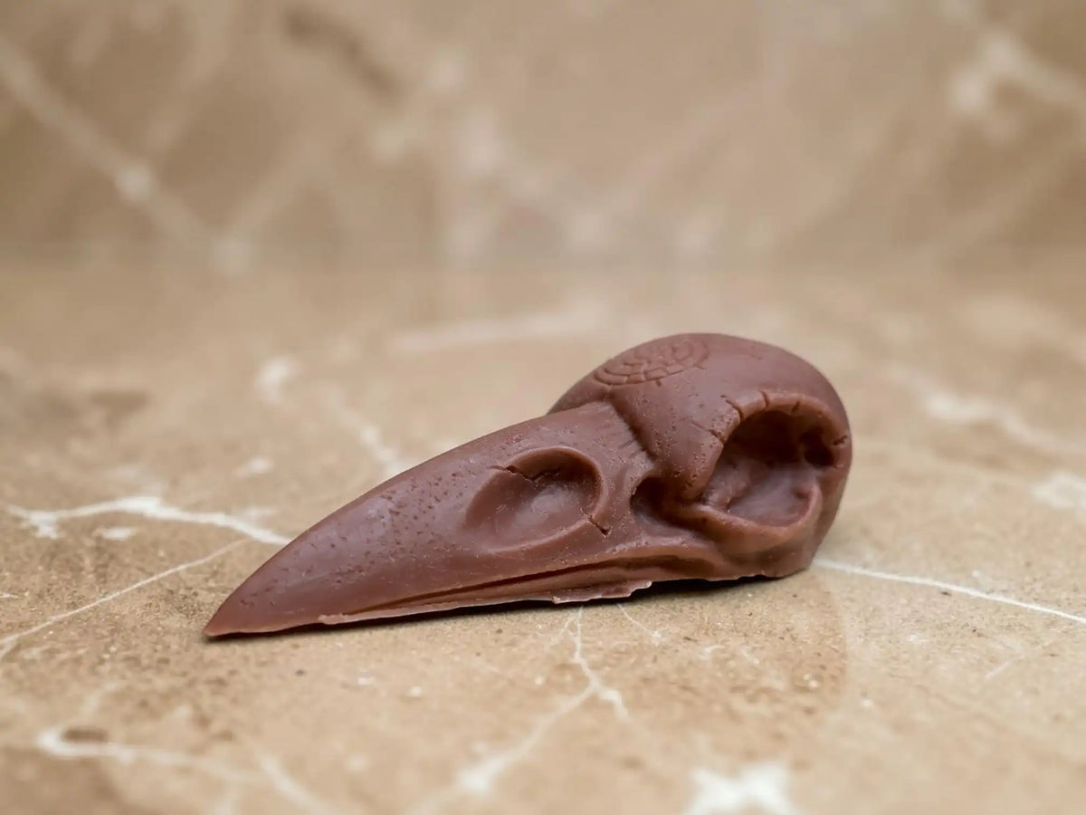 Crow Skull Candle 2x6 inches
