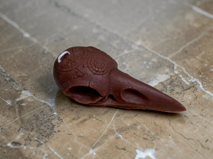Crow Skull Candle 2x6 inches
