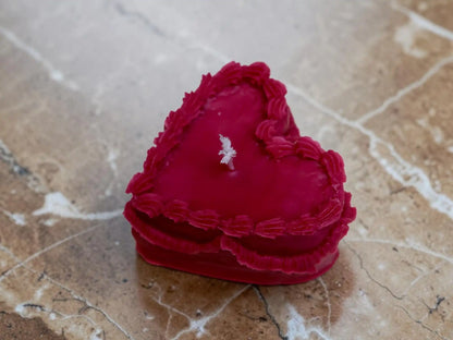Heart Cake Candle 1.75x3 inches
