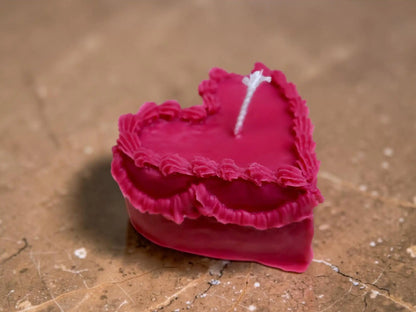 Heart Cake Candle 1.75x3 inches