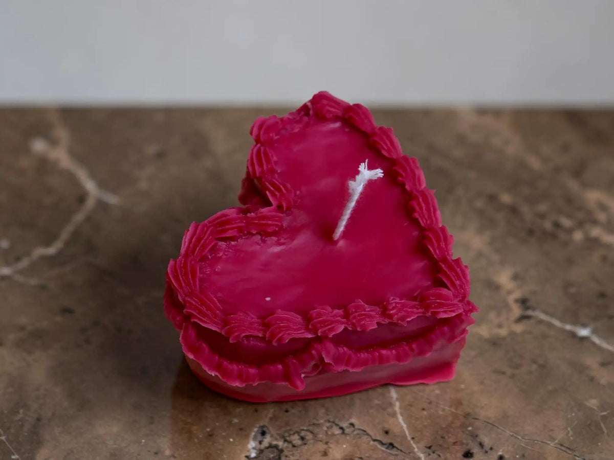Heart Cake Candle 1.75x3 inches