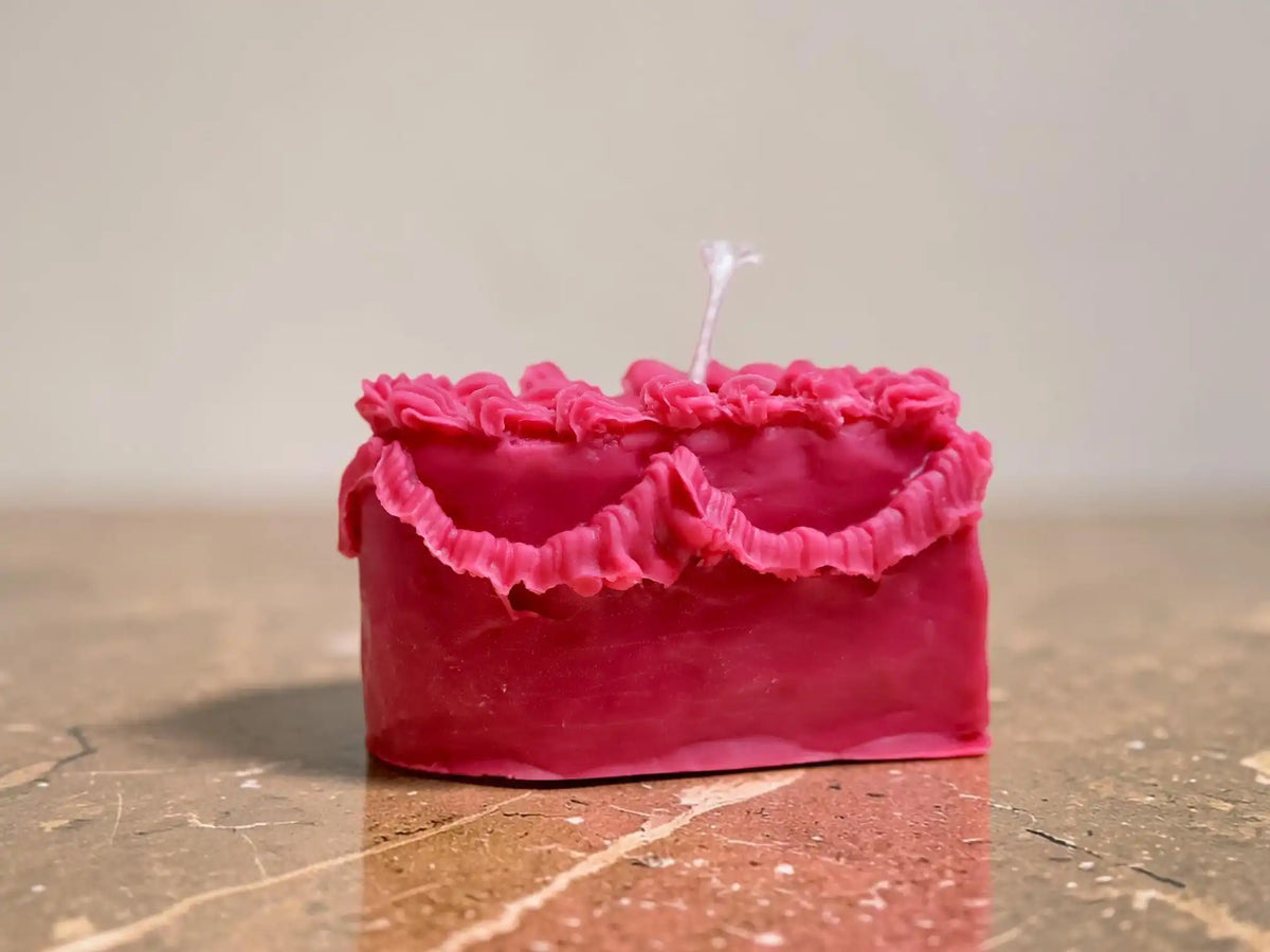 Heart Cake Candle 1.75x3 inches