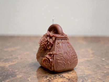 Victorian Purse Candle 3.25x3.5 inches