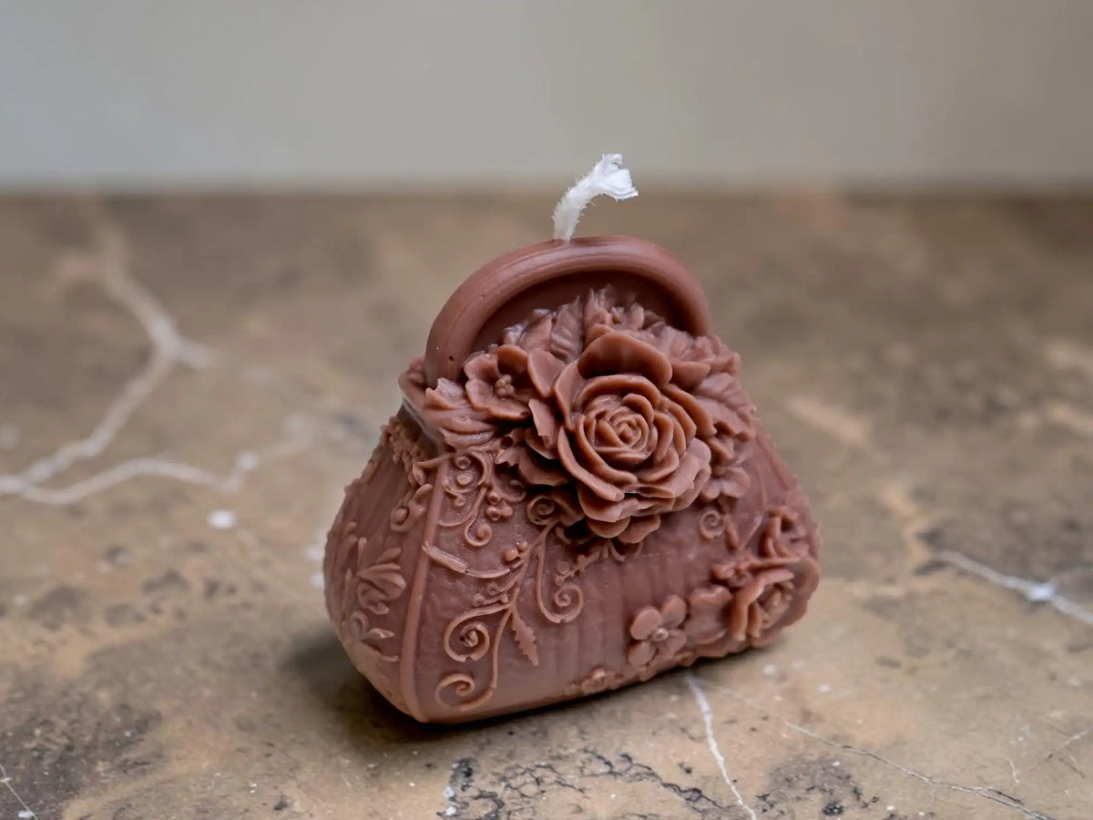Victorian Purse Candle 3.25x3.5 inches