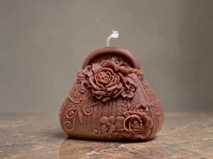Victorian Purse Candle 3.25x3.5 inches