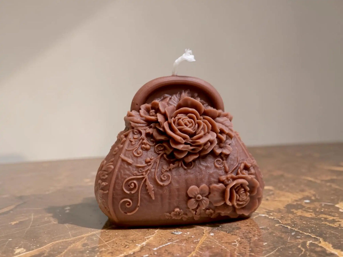 Victorian Purse Candle 3.25x3.5 inches