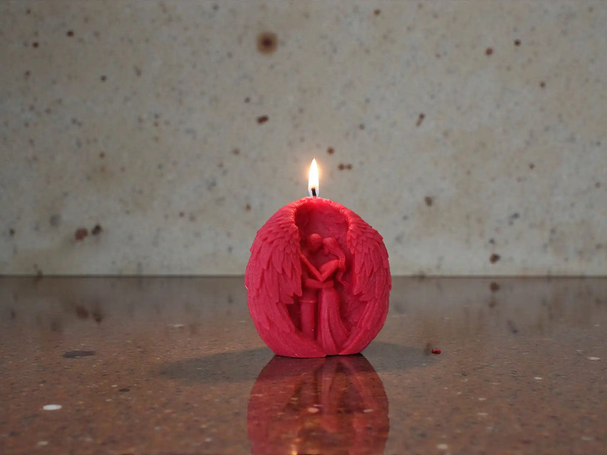 Angel Couple Candle 3.5x3 inches