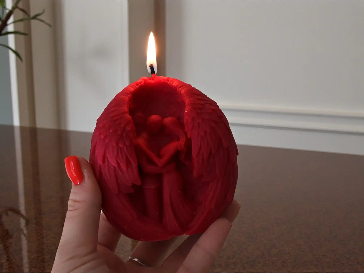 Angel Couple Candle 3.5x3 inches