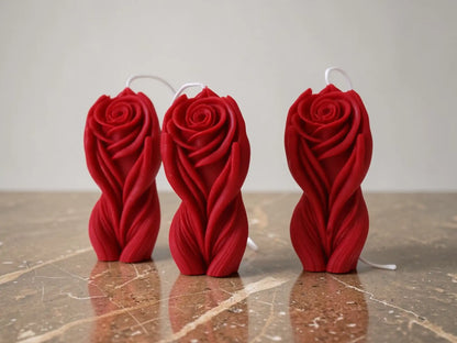 Hands Holding Rose Candle 4x1.5 inches