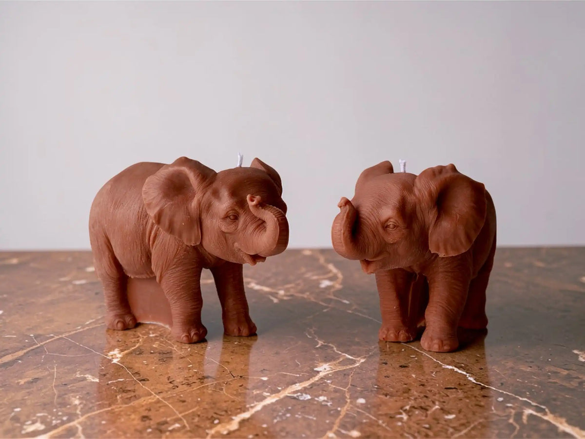 Elephant Sculpture Candle 4.25x6 inches