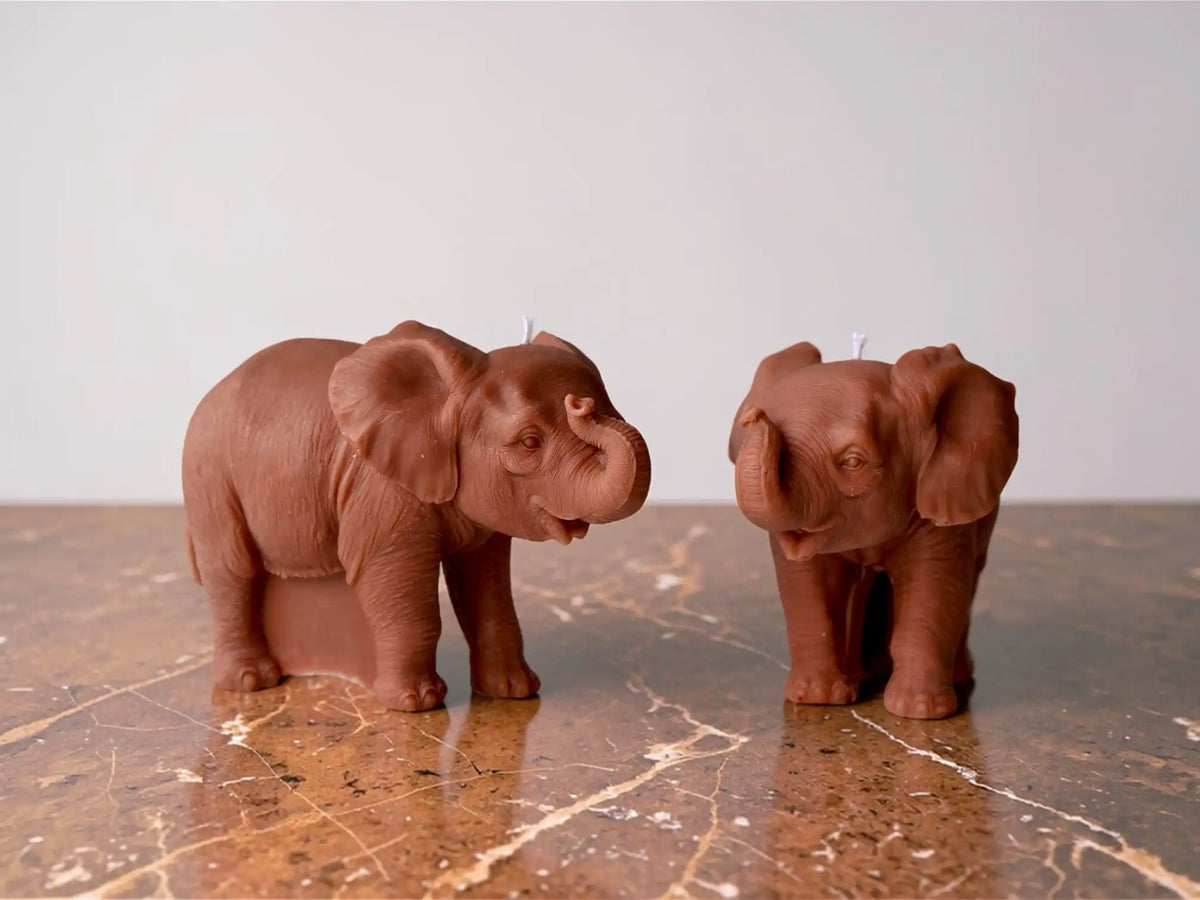 Elephant Sculpture Candle 4.25x6 inches