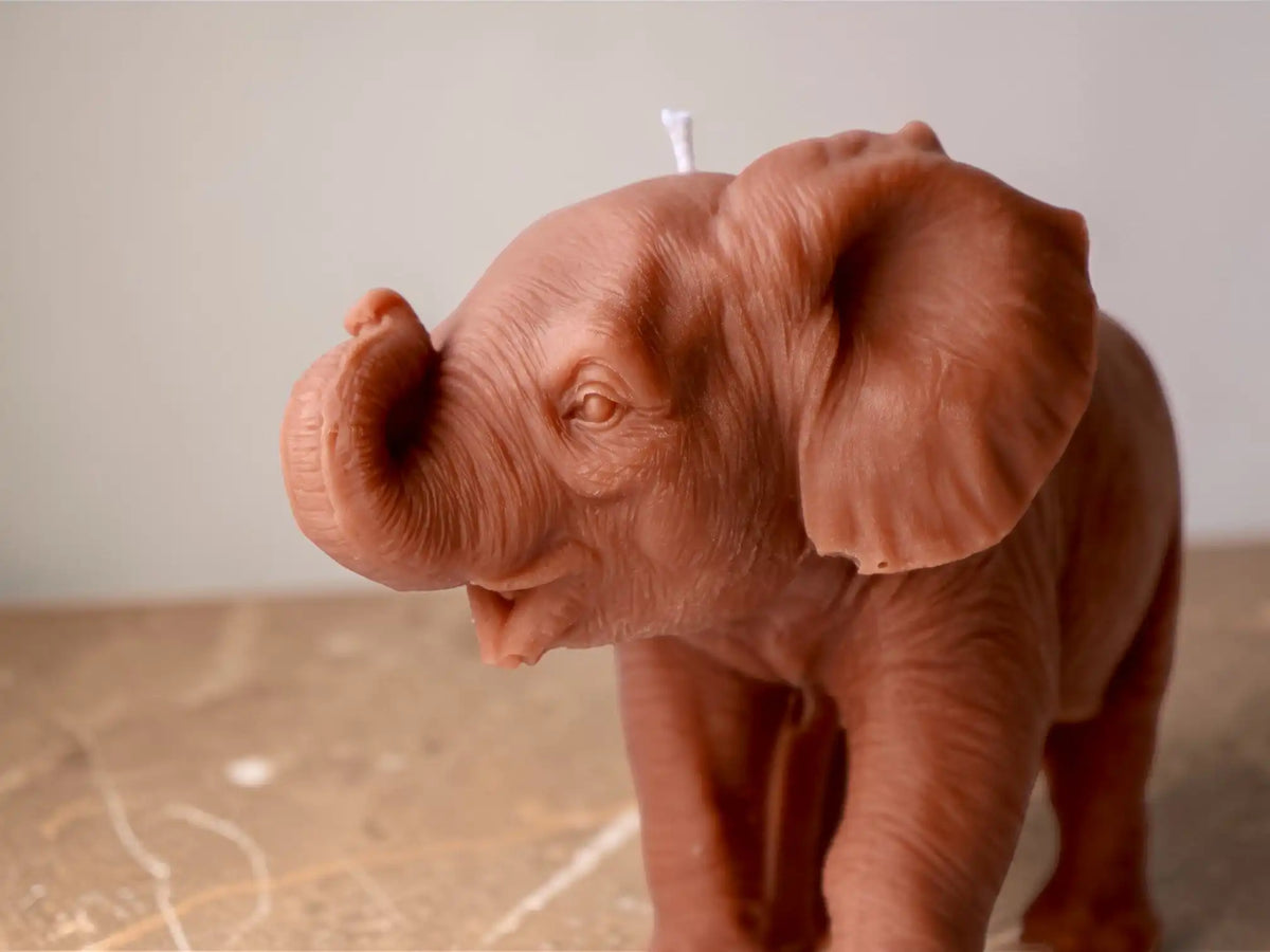 Elephant Sculpture Candle 4.25x6 inches
