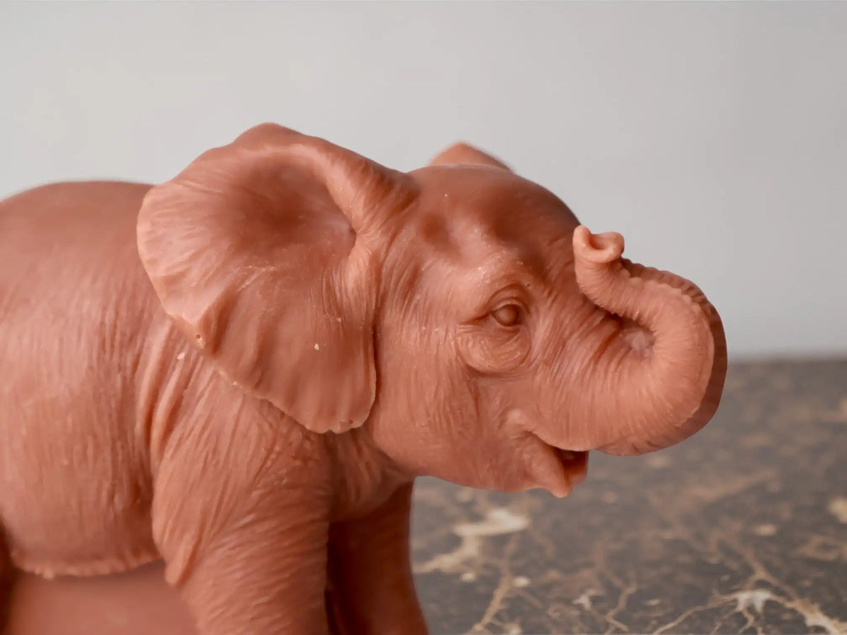 Elephant Sculpture Candle 4.25x6 inches