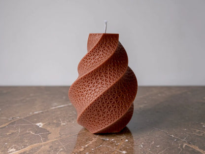 Abstract Spiral Sculpture Candle 5.5x3.75 inches