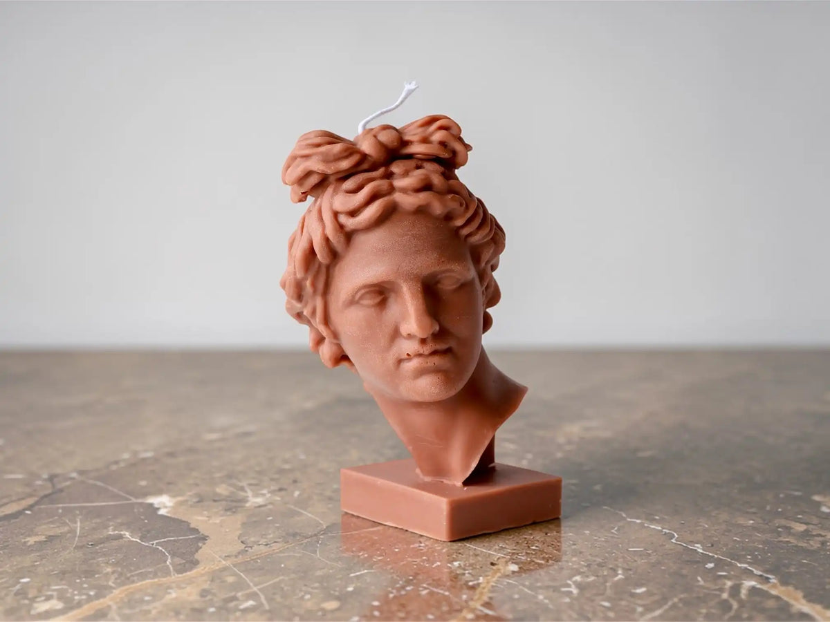 Apollo Bust Candle 6.5x3 inches