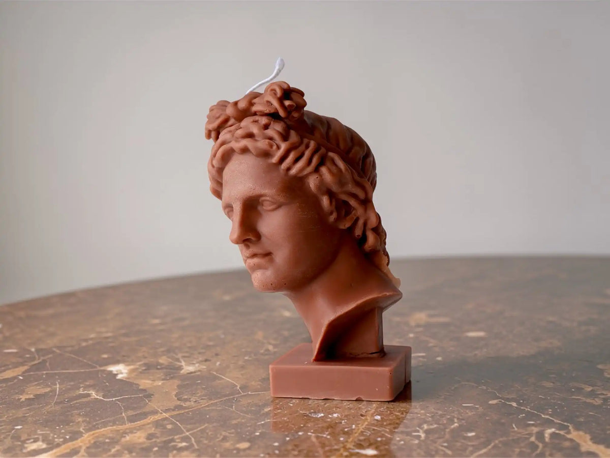 Apollo Bust Candle 6.5x3 inches