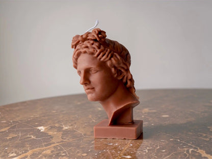 Apollo Bust Candle 6.5x3 inches