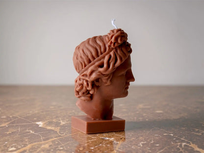 Apollo Bust Candle 6.5x3 inches