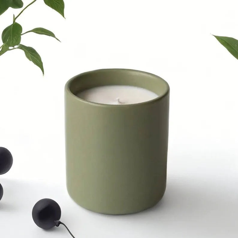 Unlabeled 12 PCS - Modern Ceramic Tumbler Candle 4x3.5 inches