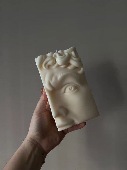 Half Head Sculpture of David Candle 6.5x4 inches