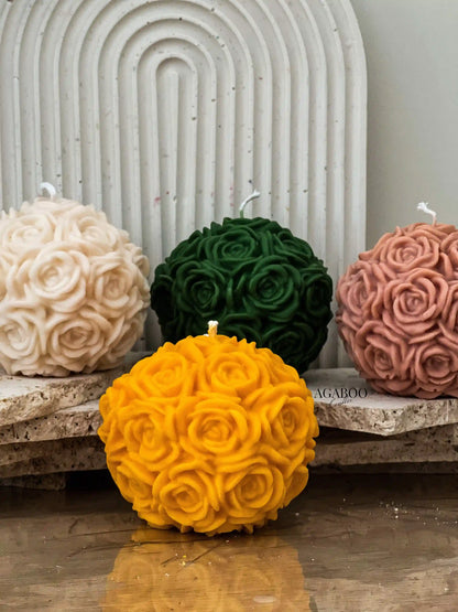 Rose Ball Candle 3x3.5 inches