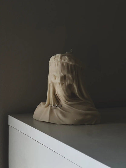 Large Veiled Death Candle 5.5x6 inches