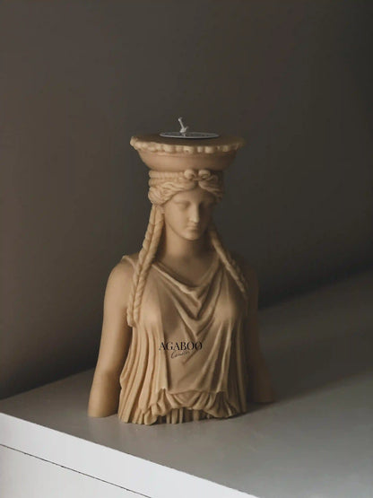 Large Caryatid Candle 6.5x5 inches