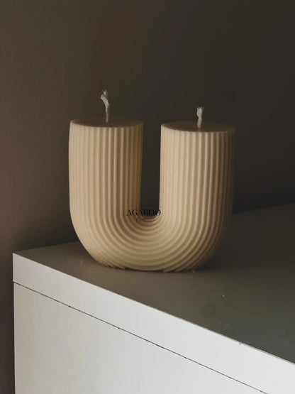 Unique Arch Pillar Candle 4x4.5 inches