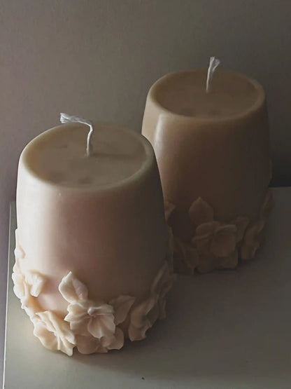 Floral Pillar I Candle 4x2.5 inches