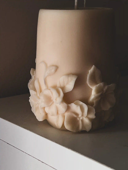 Floral Pillar I Candle 4x2.5 inches