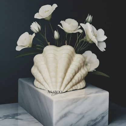 Large Ocean Shell Candle 4.5x5.5 inches