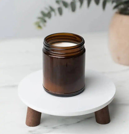 Unlabeled 12 PCS - Amber Straight Sided Jar (Threaded) Candle 3.5x2.9 inches