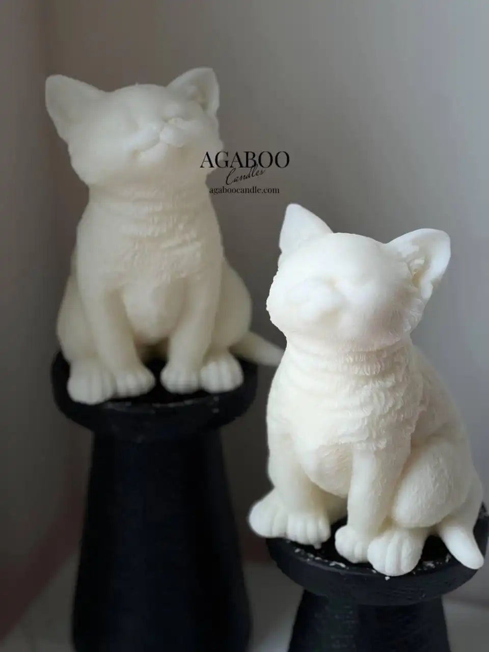 Large Cat Candle 6x4 inches