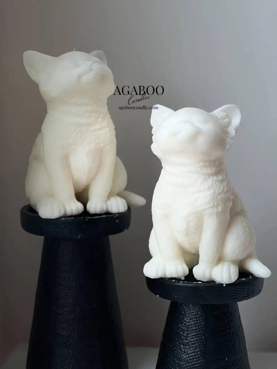 Large Cat Candle 6x4 inches