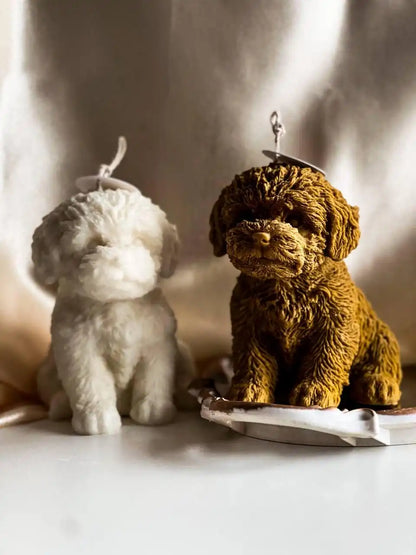 Dog Candle 5.5x6 inches