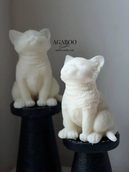Large Cat Candle 6x4 inches