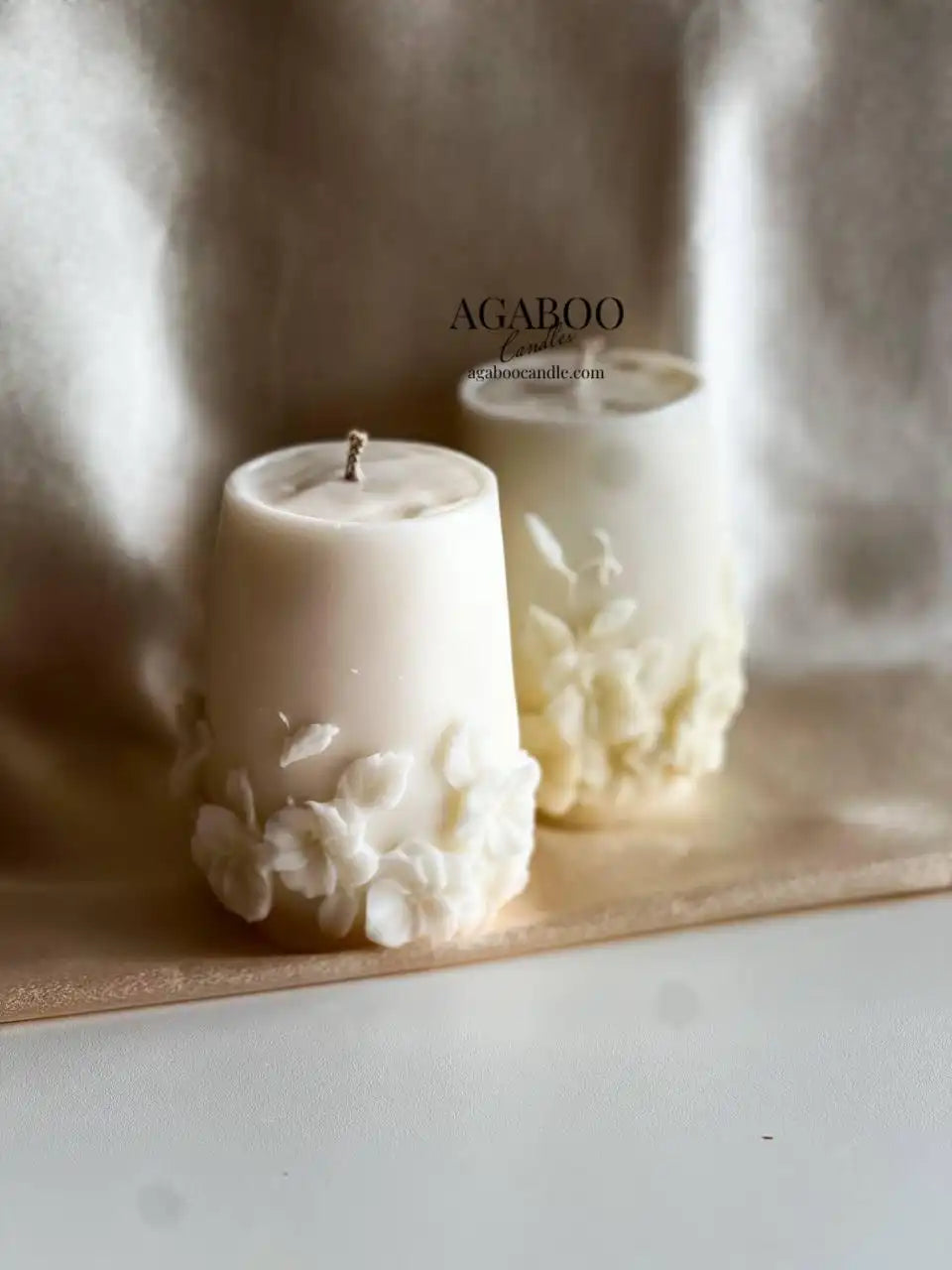 Floral Pillar I Candle 4x2.5 inches