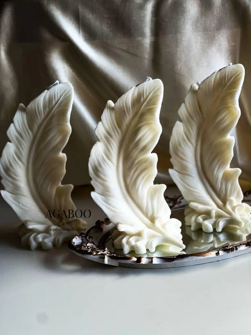Giant Feather Candle 9.5x5 inches