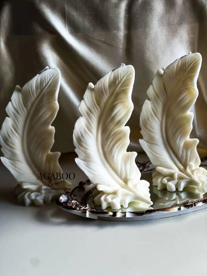 Giant Feather Candle 9.5x5 inches