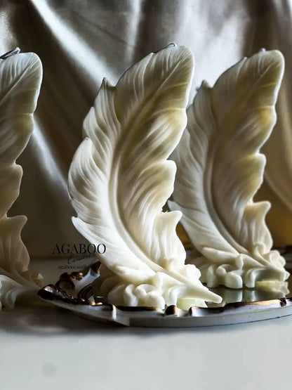 Giant Feather Candle 9.5x5 inches