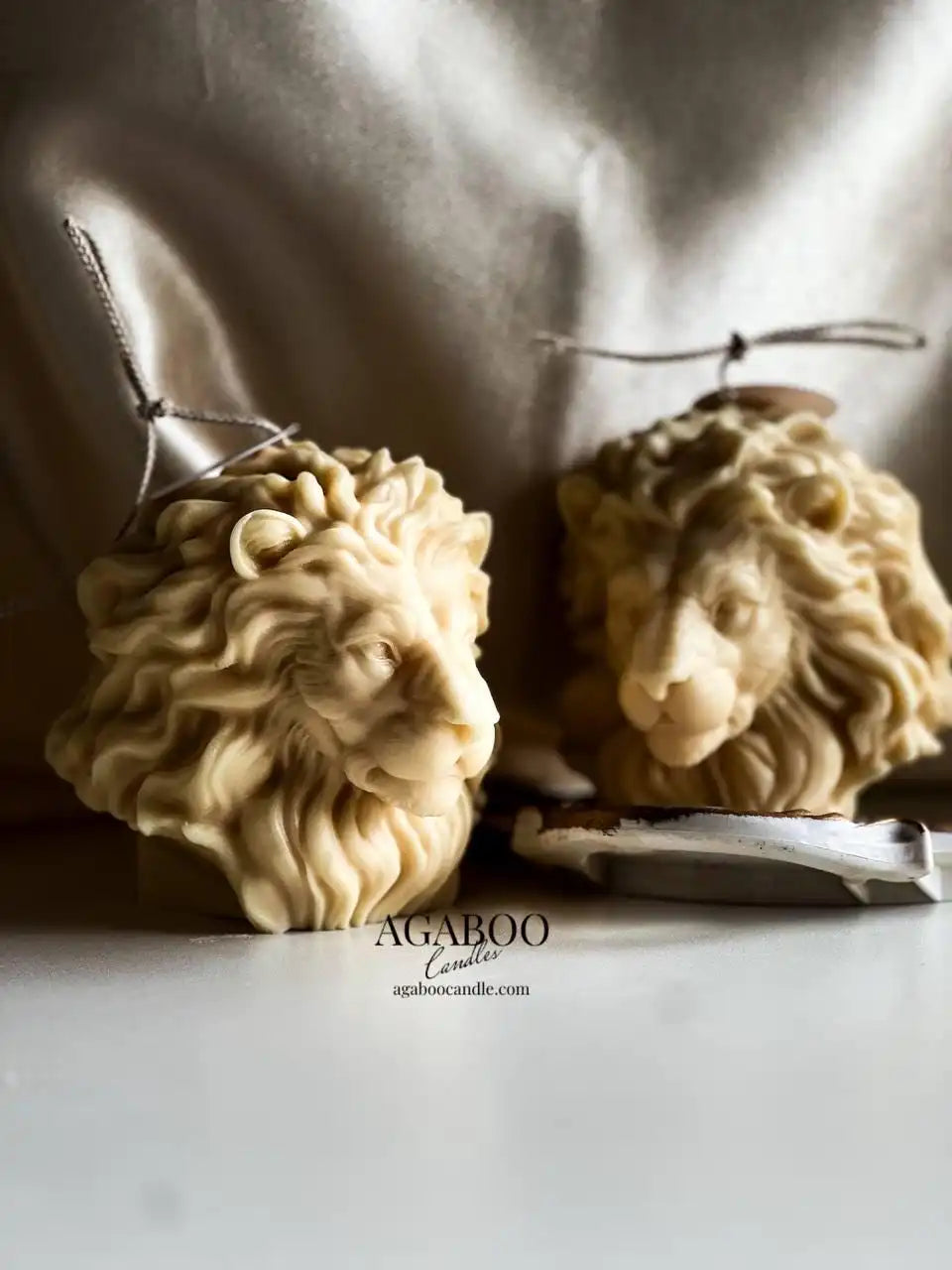 Large Lion Head Candle 4.5x5 inches