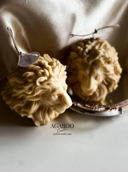 Large Lion Head Candle 4.5x5 inches
