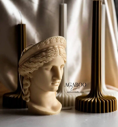Hera Bust Statue Candle: 7.5x4 inches