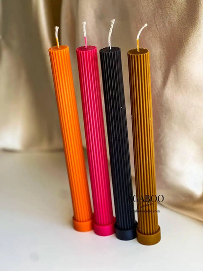 High Ribbed Pillar Candle 10.5x1 1/3 inches