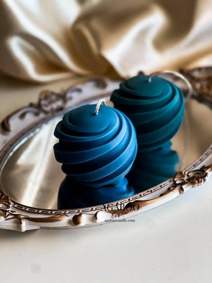 Spiral Ball Candle 3x3 inches