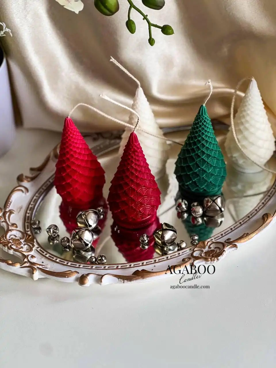 Xmas Tree Candle 4.5x2.5 inches