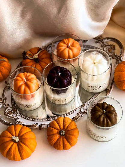 Halloween Container Candle with Pumpkin 3.5x3 inches
