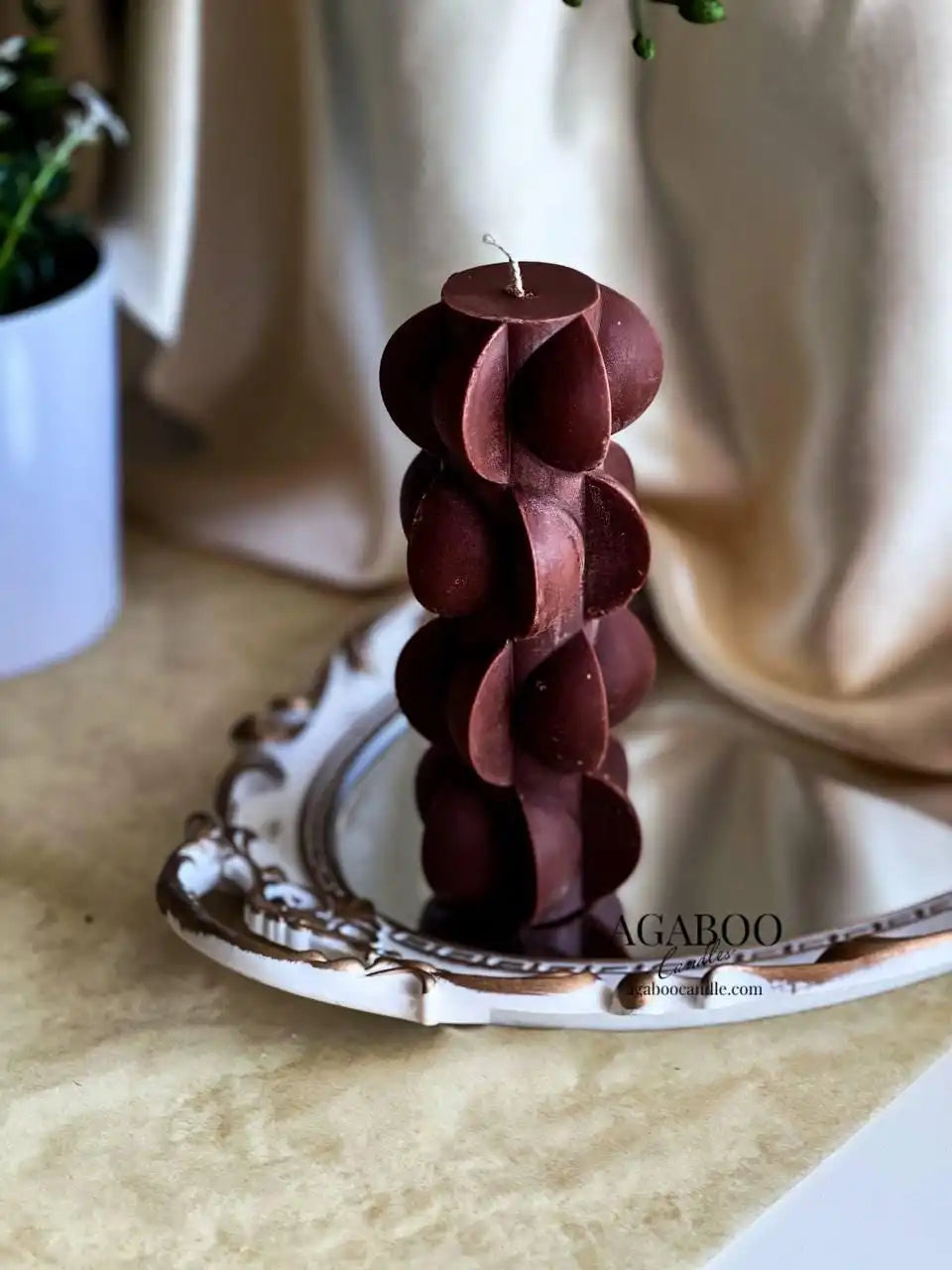 Wavy Tall Pillar Candle 6x2.5 inches